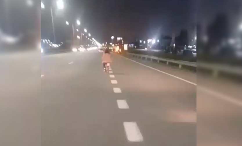 Nena anduvo en bicicleta por la Panamericana y fue escoltada por automovilistas