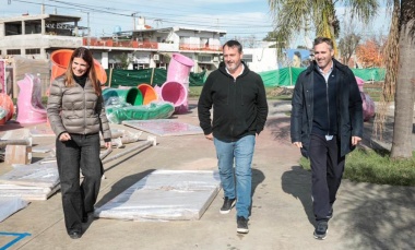 Achával recorrió los avances de las obras de Peruzzotti