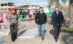 Achával recorrió los avances de las obras de Peruzzotti