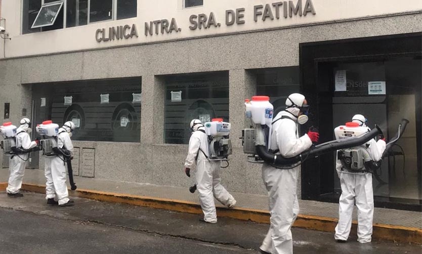 Concretaron operativo de desinfección en la Clínica Fátima