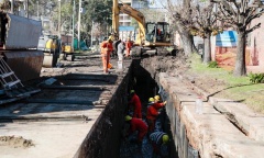 El Municipio avanza con la nueva obra hidráulica en el centro de Pilar