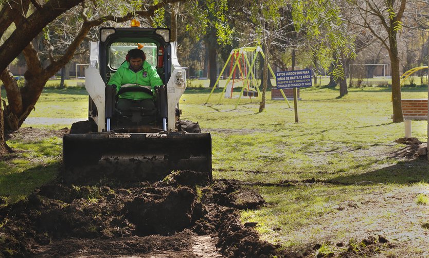 Empezaron los trabajos para la construcción de un corredor aeróbico en Villa Rosa