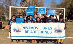 Se conmemoró el Día de la Vida Libre de Adicciones en todas las canchas de Pilar