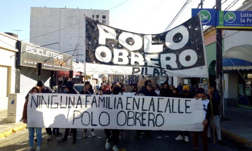 El Polo Obrero marchó en el centro de Pilar en reclamo de trabajo y viviendas
